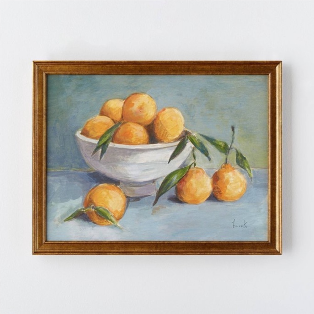 NWT Studio McGee 18" x 14" Citrus Harvest Framed Wall Canvas Antique Gold